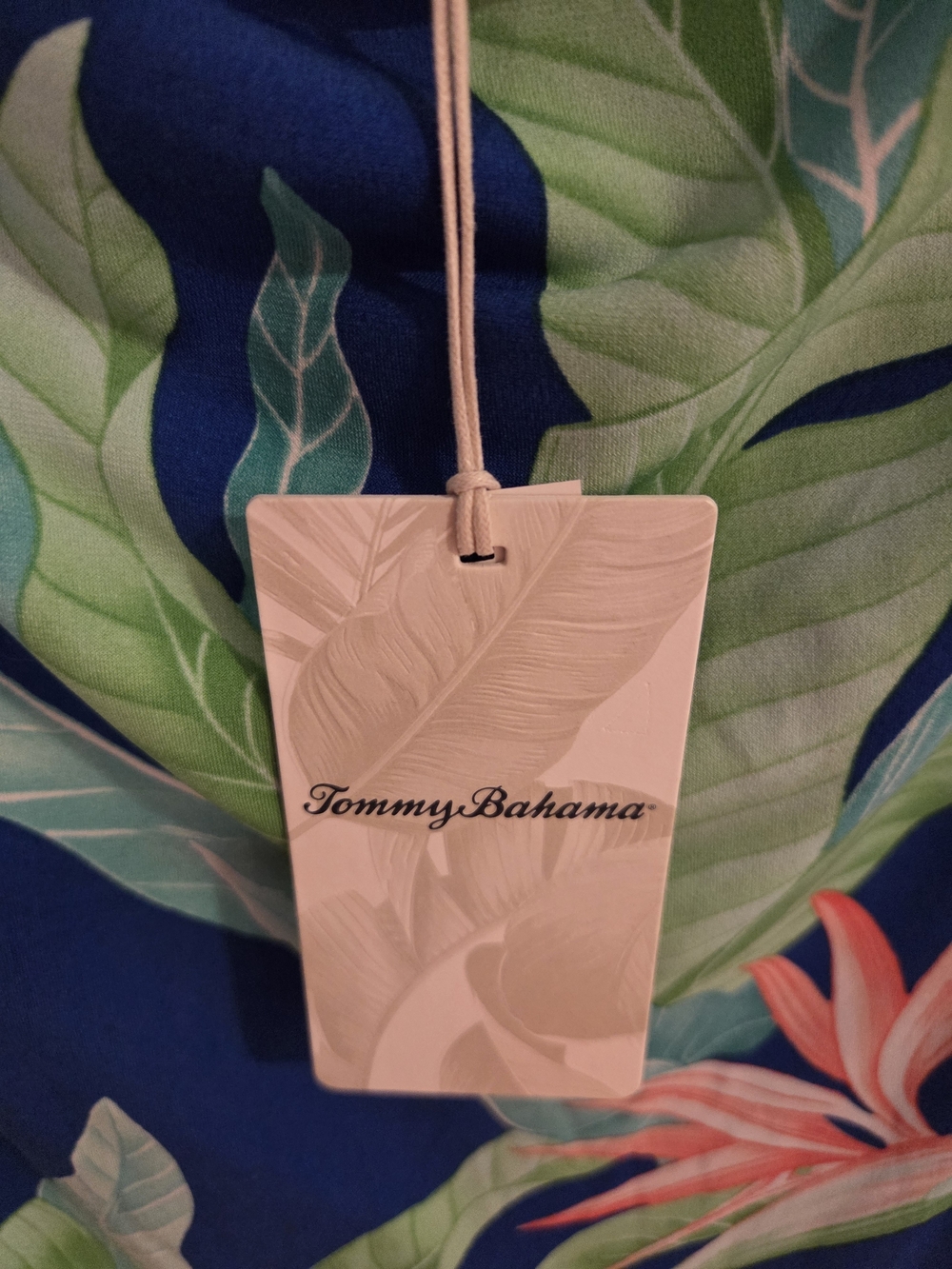 Tommy Bahama Navy Maxi Dress with Green and Yellow Tropical Print - Picture 3 of 6
